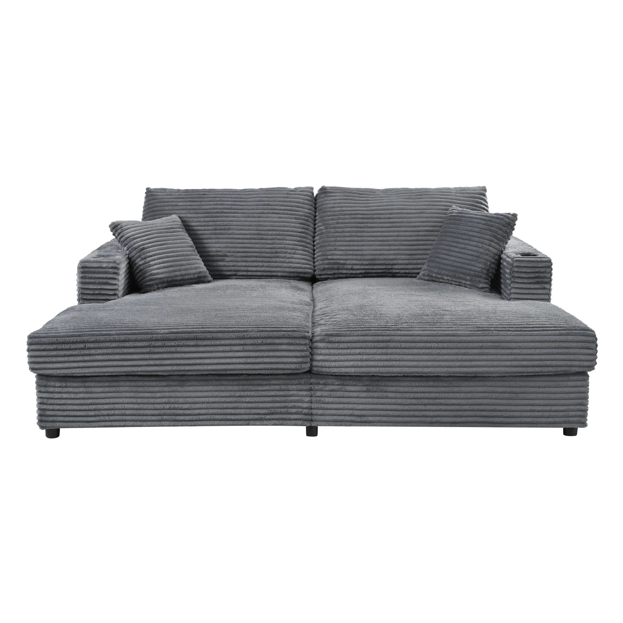 Bybafun 86.5-in W Modern Sofa Bed Gray 2-seater Loveseat | YA3700259 | Lowe's