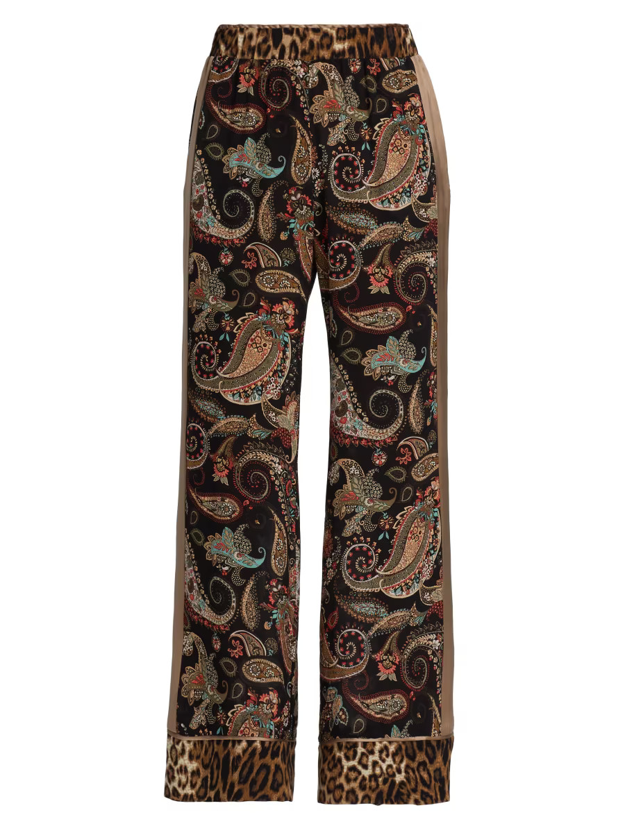 Paisley Silk Boyfriend Pants | Saks Fifth Avenue