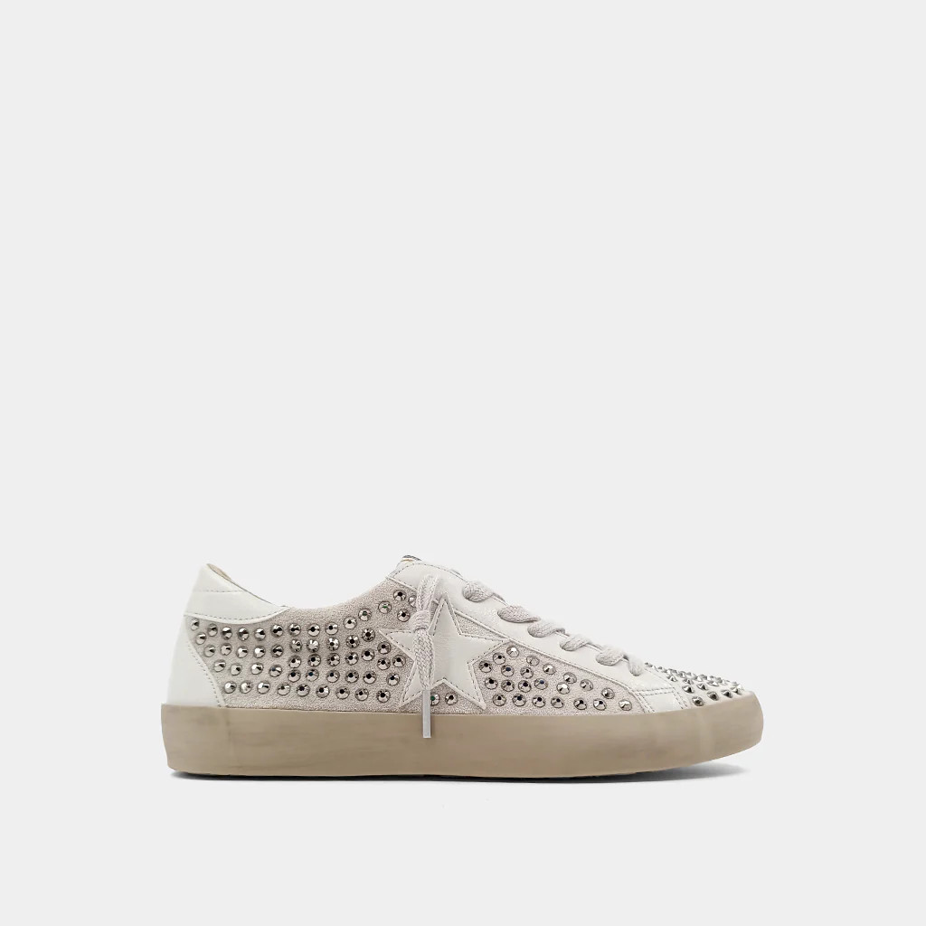Rock Star Light Grey Studded Sneaker | SHUSHOP | SHUSHOP
