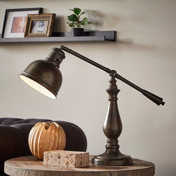 Maximus Metal Antiqued Brass 1-light Accent Desk Lamp by iNSPIRE Q Artisan | Bed Bath & Beyond