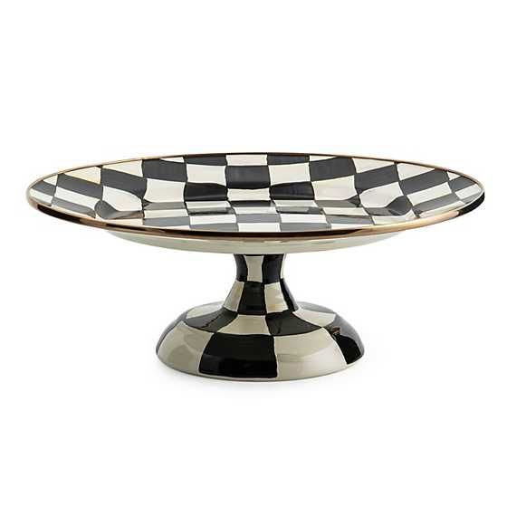 Courtly Check Enamel Pedestal Platter - Small | MacKenzie-Childs