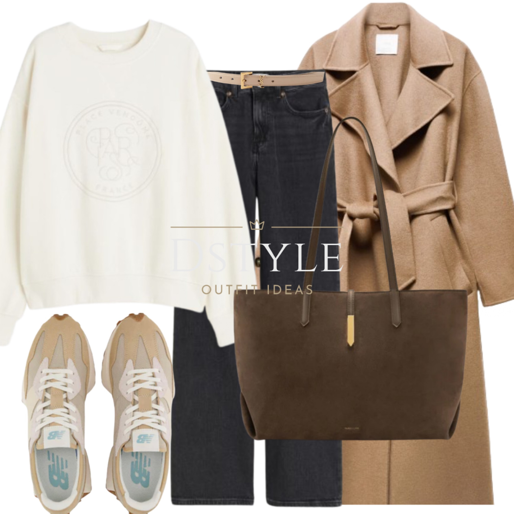 Cozy vibes and casual chic: Cream sweatshirt, brown wool coat, wide-leg jeans, New Balance kicks, and a mocha suede tote. 🍂👜 #CasualChic #FallFashion

#LTKitbag #LTKfindsunder50 #LTKshoecrush