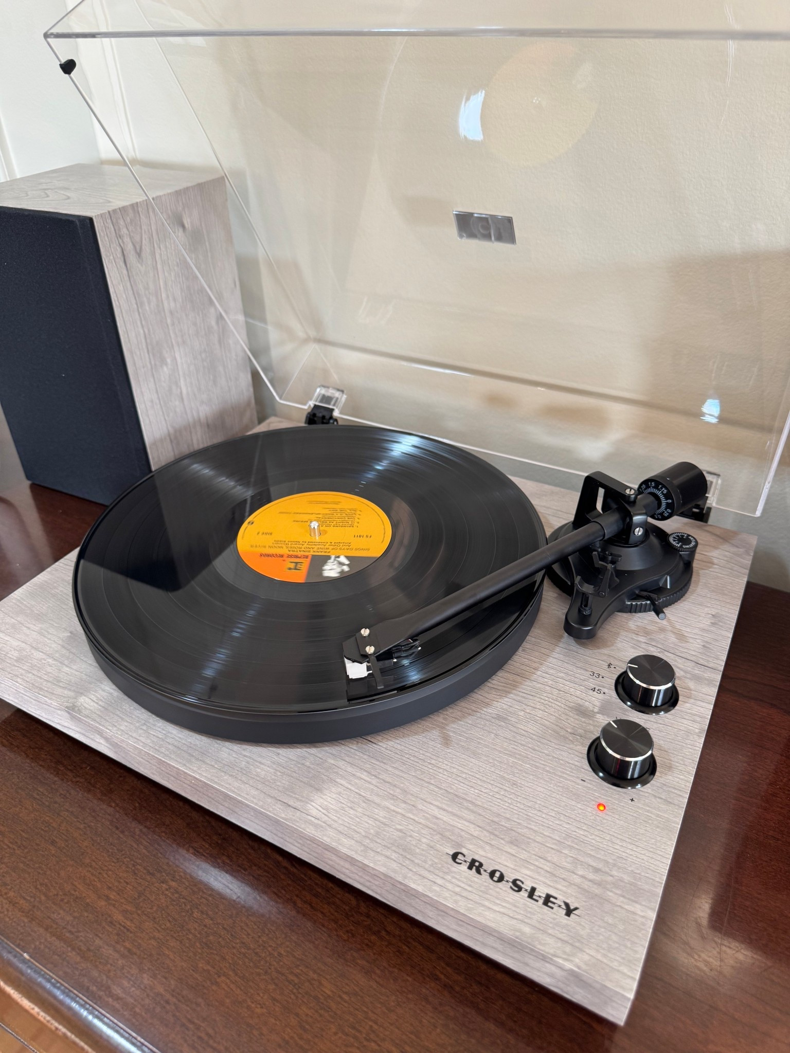 Best record player with speakers and Bluetooth! 

our exact color is sold out but I prefer the walnut 😍

#LTKHome