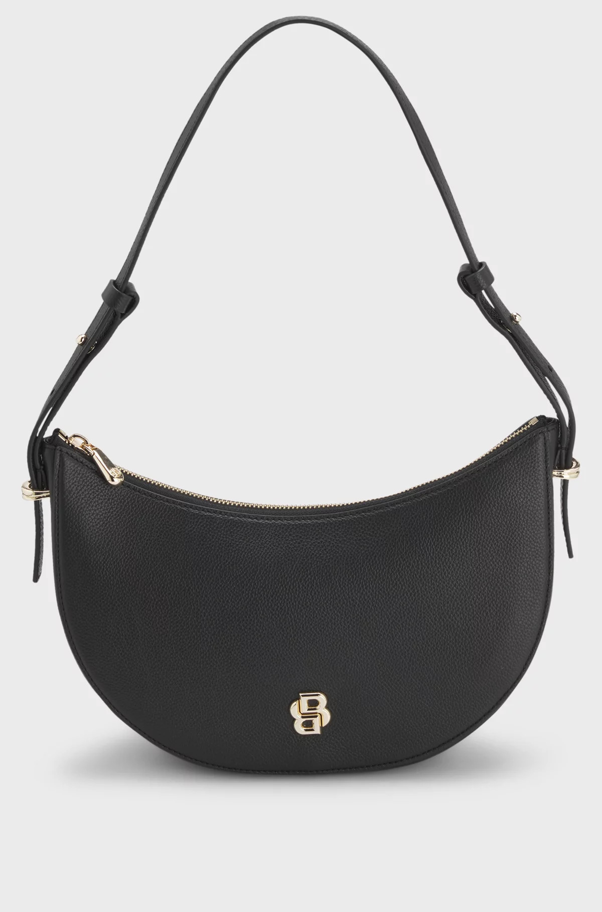 Schultertasche aus Leder mit Double-B-Monogramm | Hugo Boss DE
