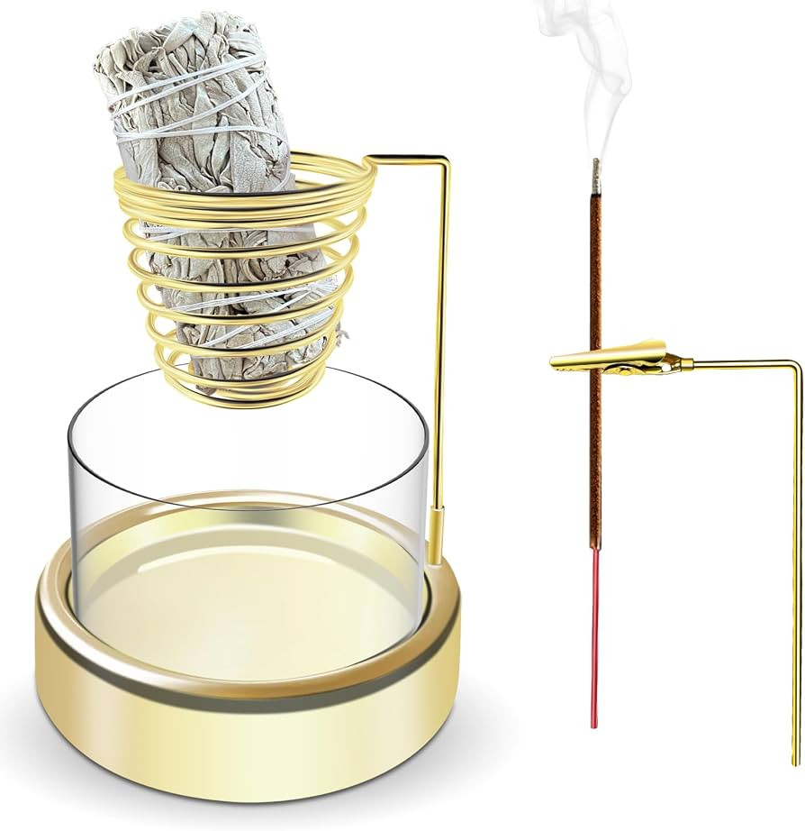 3 in 1 Incense Burner, Sage Holder, Upgraded Metal Incense Holder for Incense Sticks/Coil Incense... | Amazon (US)