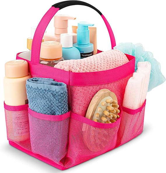 Masirs Mesh Shower Caddy Bag - (9 Pocket) Large Collapsible, Portable Bathroom Organizer for Trav... | Amazon (US)