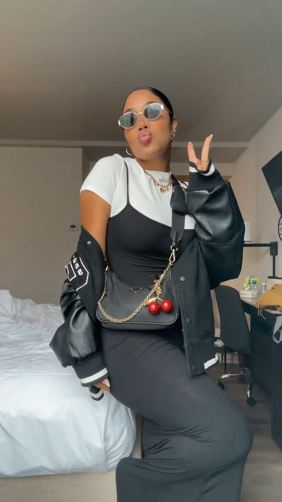 I looove how this came together! The glasses completed the look but unfortunately didn't make it out the hotel because the rain thought the outfit looked better without it. Also I didn't realize my dress was completely see through till I was making this video so the jacket is staying on until I can find a store with some biker shorts. Nonetheless, I think this outfit is absolutely adorable🖤!

#LTKFindsUnder100 #LTKStyleTip