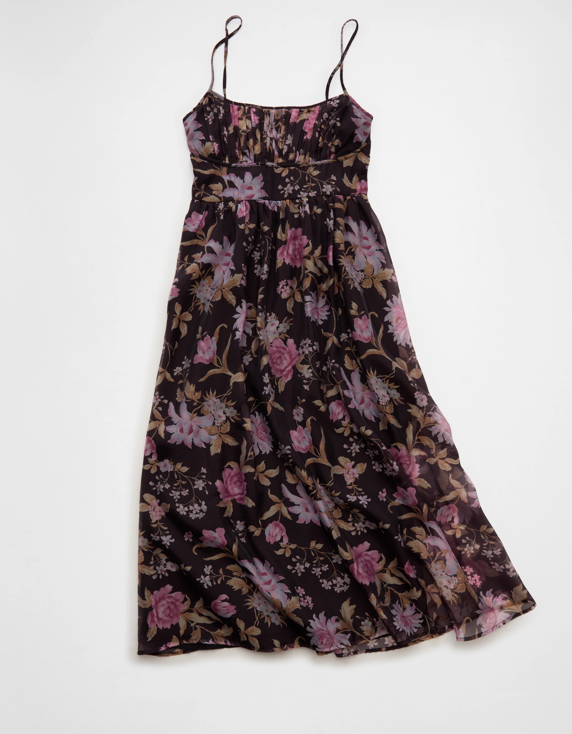 AE Ruched Bust Corset Midi Dress | American Eagle Outfitters (US & CA)