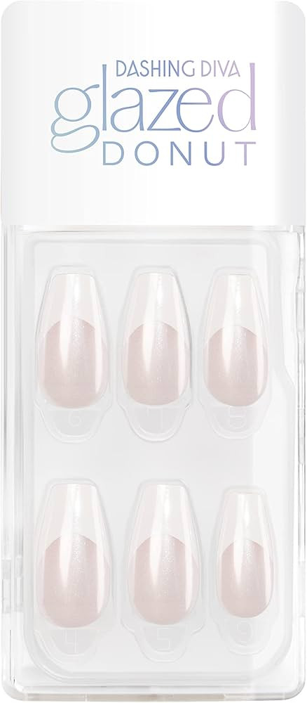 Dashing Diva Magic Press Nails - French Glaze | Medium, Coffin Shaped Press On Nails | Long Lasti... | Amazon (US)