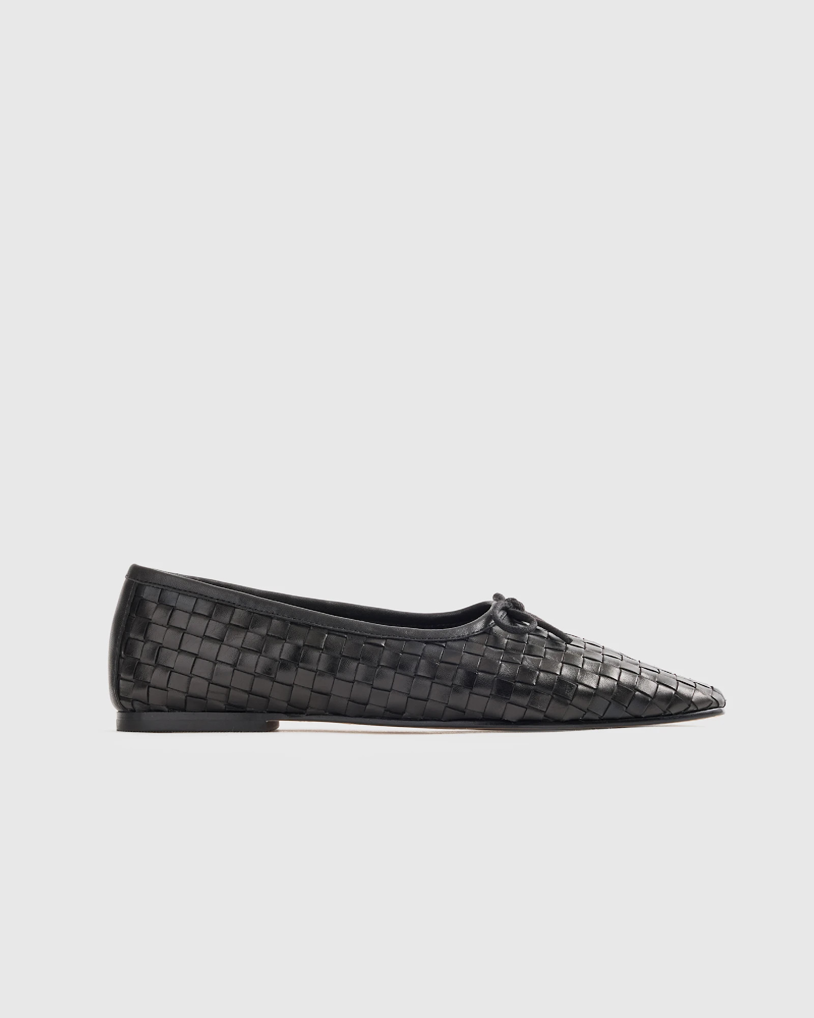 Italian Leather Handwoven Square Toe Ballet Flat | Quince