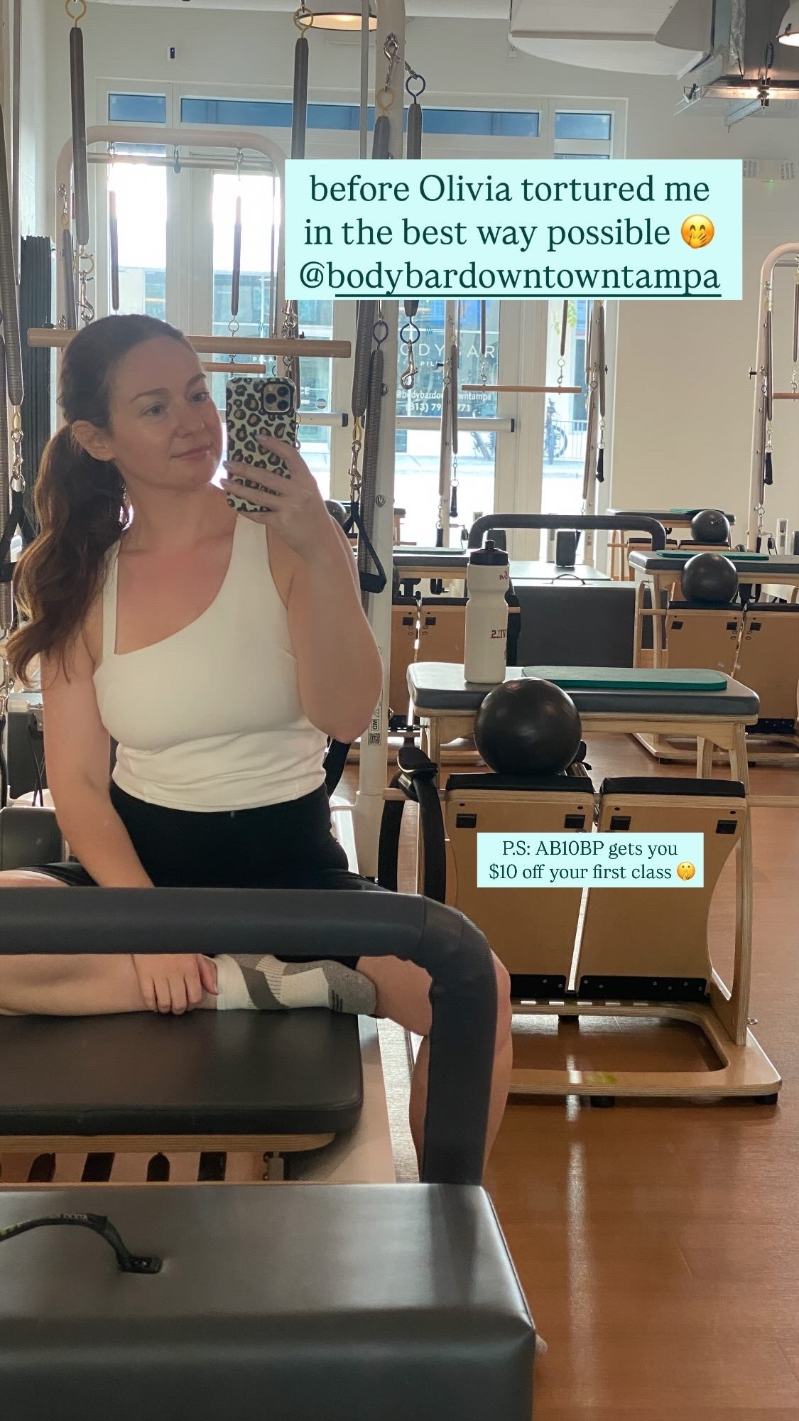 before Olivia tortured me in the best way possible 🤭
@bodybardowntowntampa  P.S: AB10BP gets you
 $10 off your first class 🤫

#LTKActive #LTKfitnessgoals #LTKdayinmylife