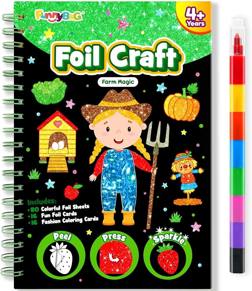 Foil Art Craft Activity for Kids - Easter Basket Stuffers Essentials, Fun No Mess DIY Creative Tr... | Amazon (US)