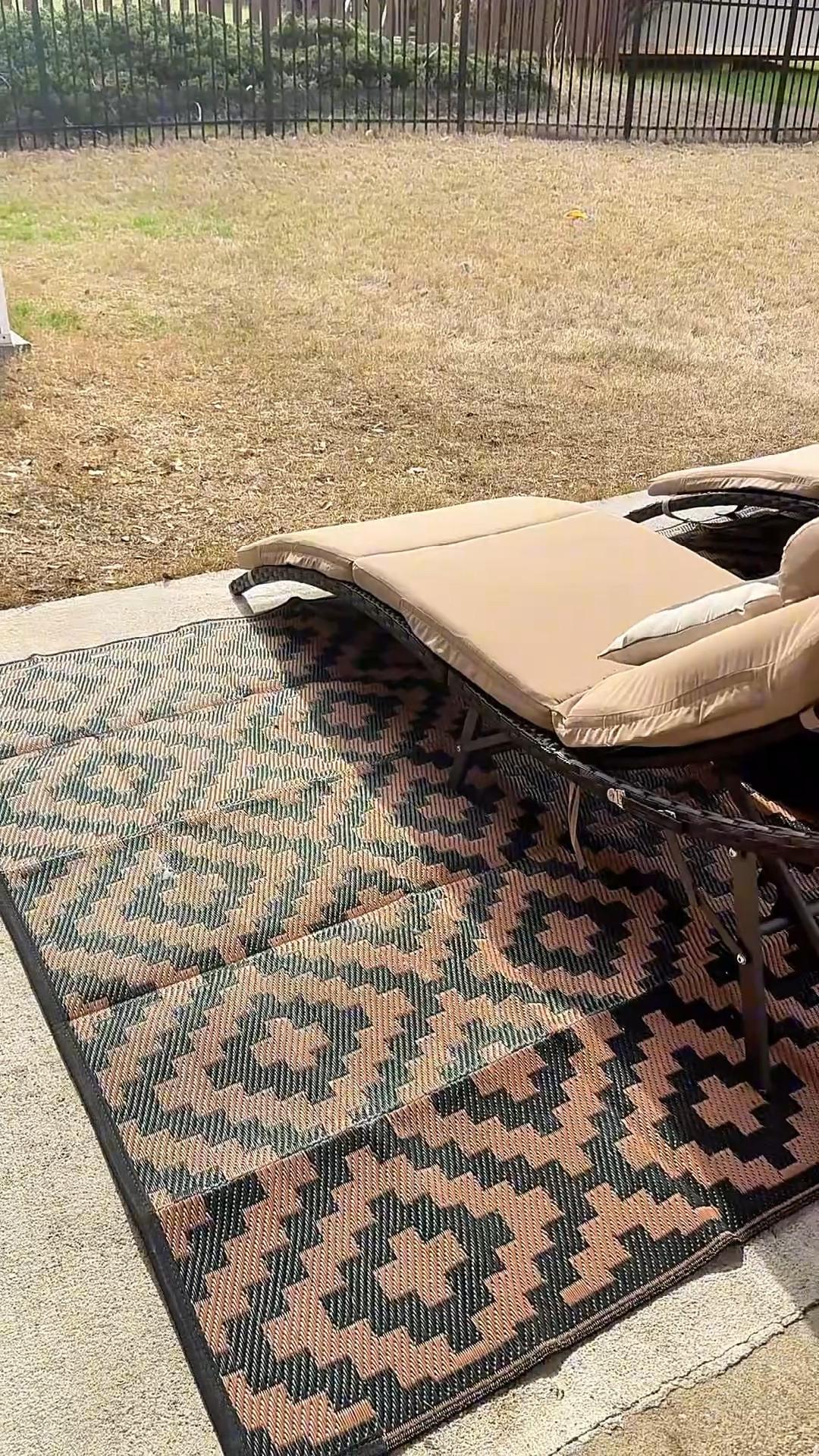 I switched to a waterproof outdoor rug made from a straw-like plastic material, and it completely changed everything. Water doesn’t soak in—it stays on the surface and dries fast. That means no mildew, no smell, and no replacing your rug every year.

It’s reversible (two styles in one), super durable for everyday life (kids, pets, weather), and perfect for patios, decks, porches, RV setups, and camping.

• #patiodecor
• #outdoorliving
• #homedecorideas
• #amazonhomefinds
• #backyardinspo