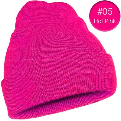 Beanie Hat Cap Plain Knit Ski Skully Cuff Winter Warm Slouchy Men Women Solid CF  | eBay | eBay US