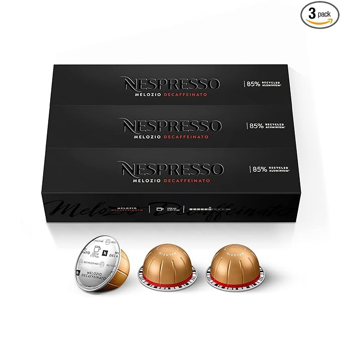 Nespresso Capsules Vertuo, Melozio Decaffeinato, Medium Roast Espresso, 30-Count Coffee Pods, Bre... | Amazon (US)