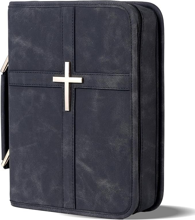 Vegan Leather Bible Cover Case, Bible Bag with Phone Pocket, Bible Case for Men Women, Christian ... | Amazon (US)