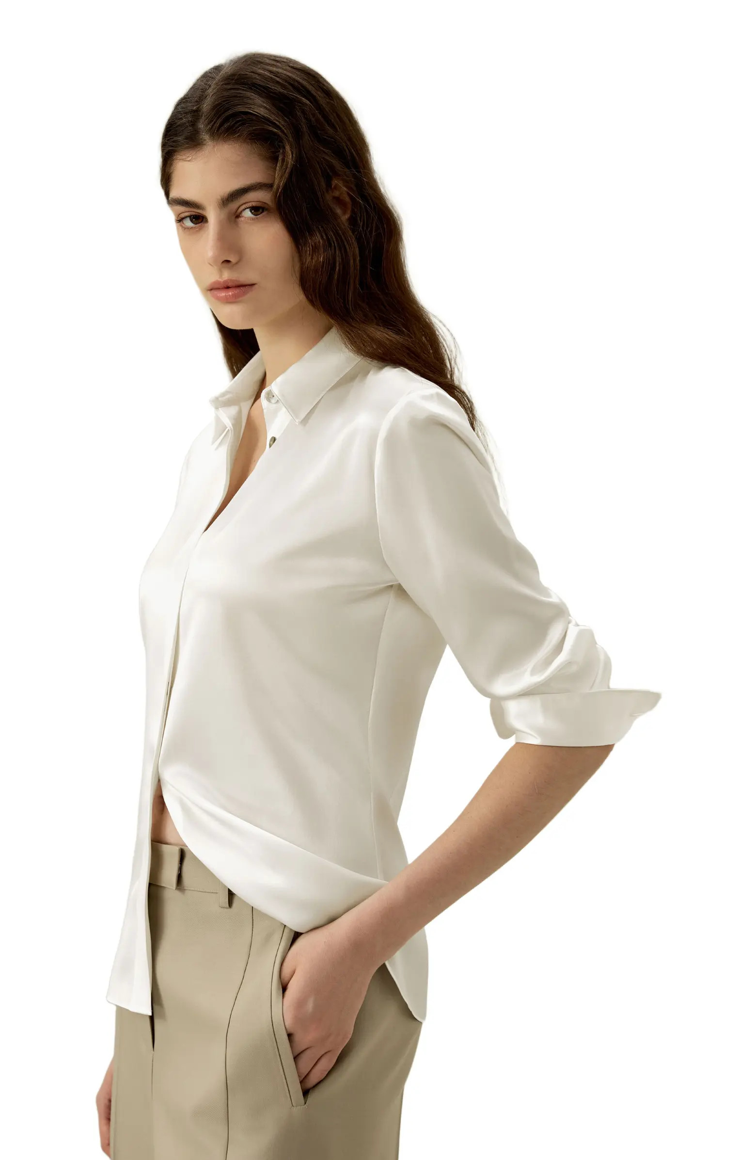 Elegant Silhouette Silk Shirt | Nordstrom