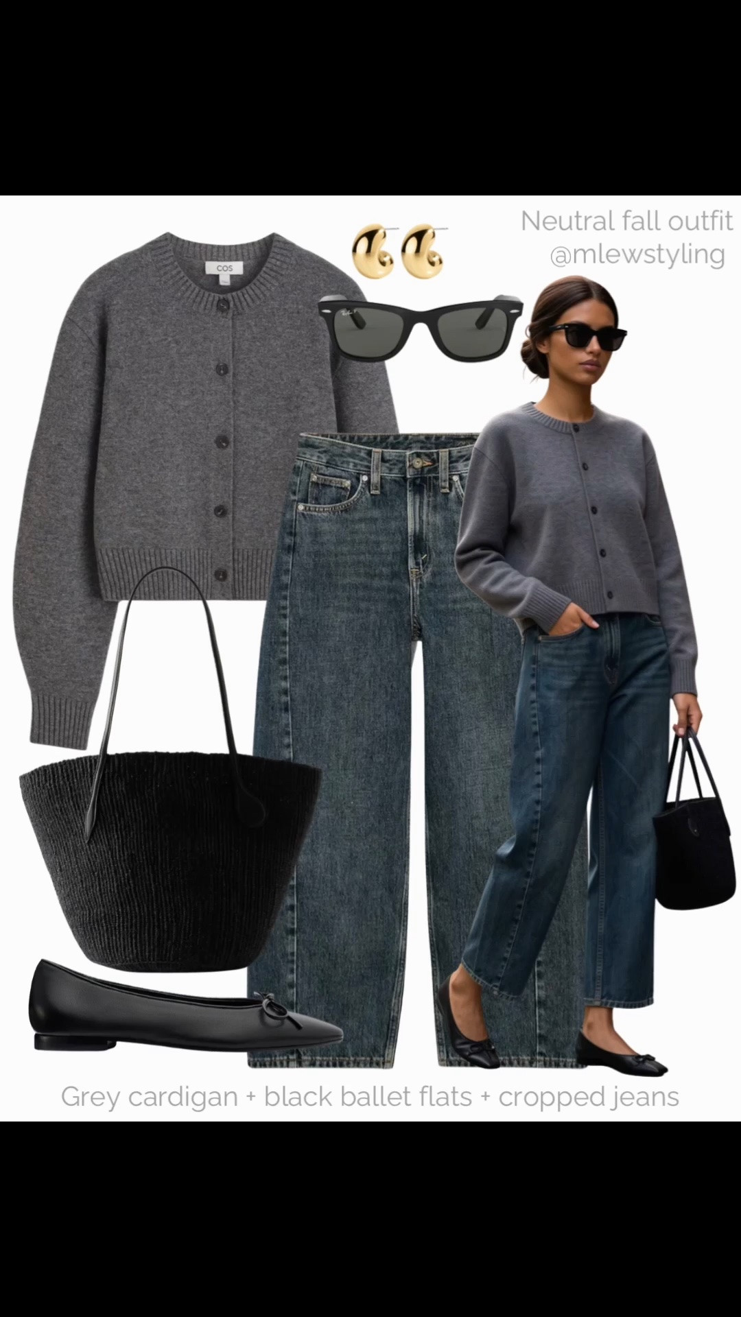 Fall cardigan outfit 🩶

Tags: early fall outfit, cos cardigan sweater, Zara wide leg jeans, black raffia tote bag, Margaux ballet flats, rayban sunglasses, casual workwear, autumn office outfit

#LTKfall #LTKjeans #LTKworkwear