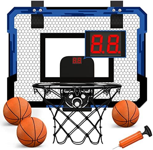 QDRAGON Indoor Basketball Hoop for Kids, Over The Door Basketball Hoops, Mini Hoop with Scoreboar... | Amazon (US)