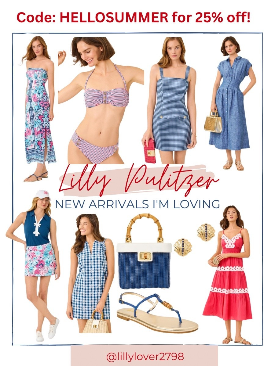 Summer Styles

Red, white & NEW 🇺🇸✨
Lilly Pulitzer summer arrivals are SO good right now — gingham, linen, resort dresses, beach-ready accessories & the cutest patriotic vibes. Plus the GWP ends TODAY 👏

🩷 25% off with code: HELLOSUMMER
🩷 Free gifts with qualifying spend
🩷 Perfect pieces for vacation, pool days, brunch & summer holidays

Posting try-ons of every look next ☀️

#LTKSeasonal #LTKStyleTip #LTKTravel #LillyPulitzer #SummerStyle #ResortWear #AmericanaStyle #BeachVacation #PreppyStyle #SummerFashion

SummerStyle #PreppyStyle #ResortWear #AmericanaFashion #FourthOfJulyStyle #CoastalStyle #BeachVacationStyle #VacationOutfits #SouthernStyle #CountryClubStyle #SummerOutfitIdeas #PinkAndBlue #LillyLover #FashionOver40 #ClassicStyle

Lilly Pulitzer new arrivals
Lilly Pulitzer summer collection
Lilly Pulitzer resort wear
preppy summer outfits
red white and blue fashion
coastal grandmother style
summer vacation outfits
gingham dress outfit
resort chic fashion
beach vacation wardrobe
classic summer fashion
summer dresses for women
country club style
Americana summer style
vacation style inspiration

#LTKSeasonal #LTKSaleAlert #LTKTravel