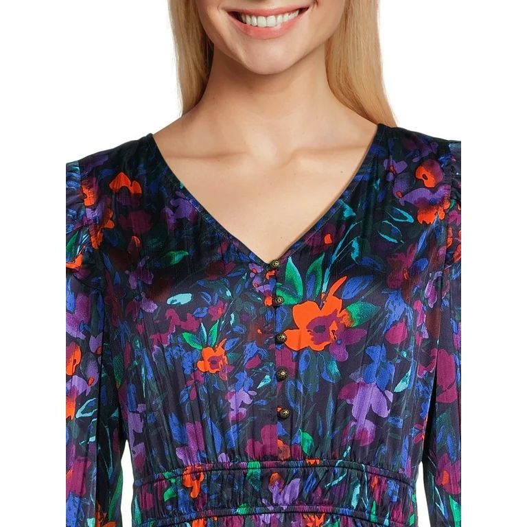 The Pioneer Woman Tiered Ruffle Dress with Long Sleeves, Women's, Sizes S-3X | Walmart (US)