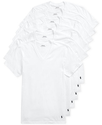 Polo Ralph Lauren Men's Classic-Fit V-Neck Undershirts, 5+ 1 Free Bonus Pack - Macy's | Macy's