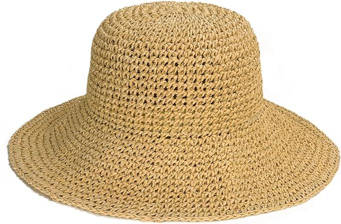 Sydbecs Womens Sun Hats Wide Brim Summer Beach Hat for Women Foldable Travel Straw Hat UPF50+ | Amazon (US)