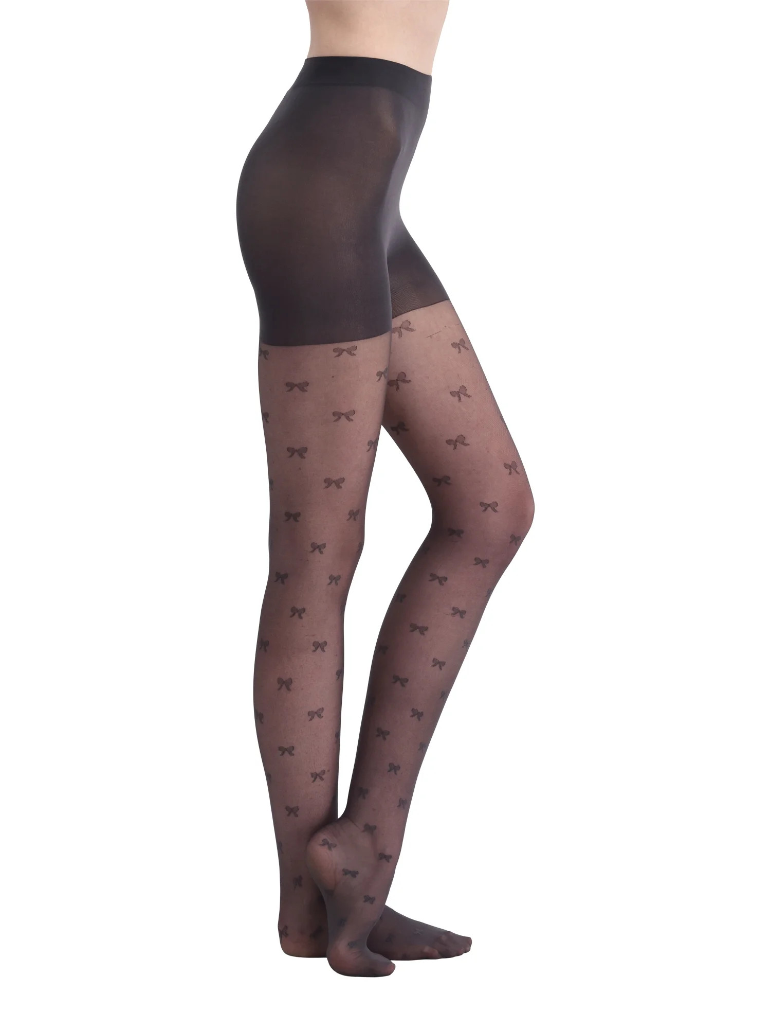 No Boundaries Bows Pattern Sheer Tights for Women, Sizes S-3XL | Walmart (US)