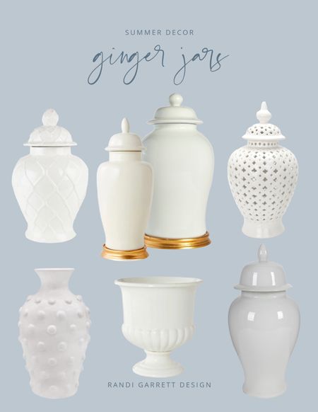 White ginger jars white vases summer decor 

#LTKhome #LTKstyletip #LTKunder100