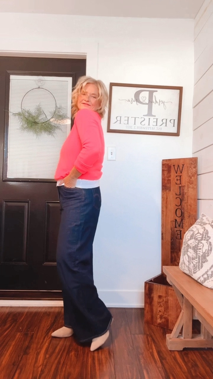 Get ready for the day with me!  Dark-rinse Levi's that snatch, lengthen, and flatter. I get asked about these every time I wear them! They do have a slightly baggy fit to them. 

Paired with a hot pink sweater for the cutest pop of color. And of course layered over a tee to keep me warm during these cold months. 

This sweater is also perfect for Valentine’s Day!

Jeans- I sized up 1 to a 29 because these are non stretch
Sweater and tee - wearing my true size mediumm

#LTKootd #LTKdayinmylife #LTKmomlife