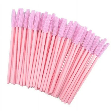 100PCS Disposable Silicone Mascara Wand Tower-shaped Pink Silicone Spoolie Brush for Eyelash Extensions Lifting and Brow | Walmart (US)
