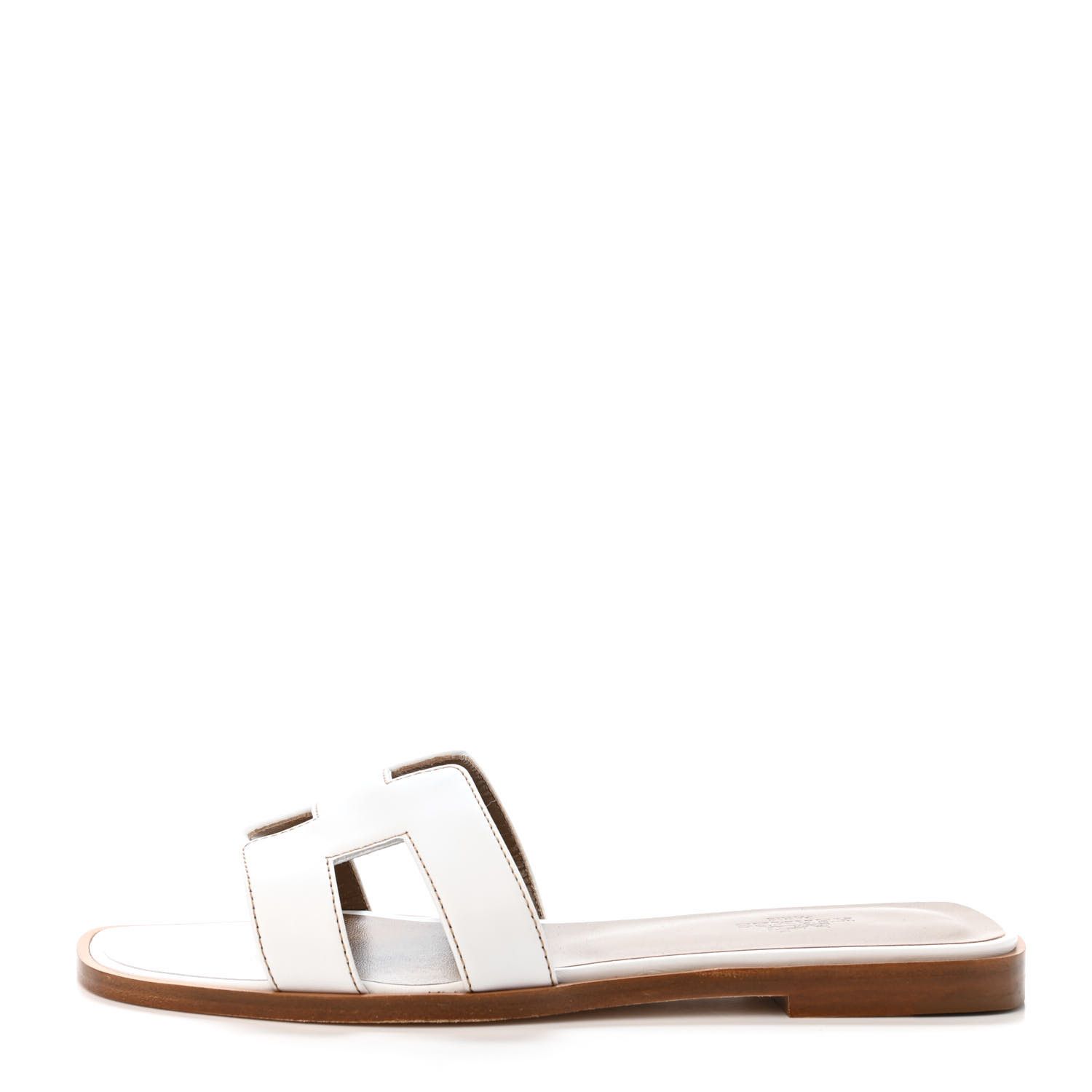 HERMES

Box Calfskin Oran Sandals 36.5 White | Fashionphile