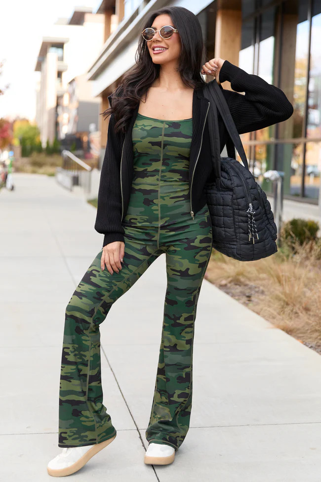 Out And About Camo Active Onesie | Pink Lily