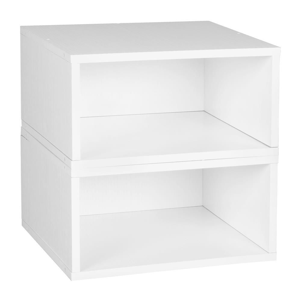 Regency Cheer 13 in. x 13 in. White 2-Cube Organizer, White Wood Grain | The Home Depot