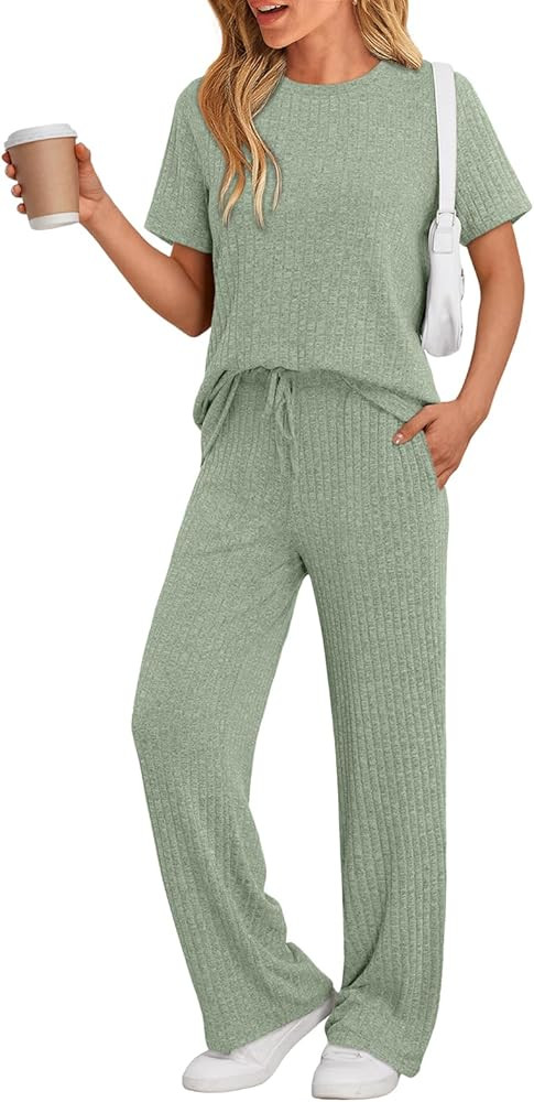 LILLUSORY Lounge Sets for Women 2 Piece Matching Summer Travel Outfits Spring Sets Cute Casual Pa... | Amazon (US)