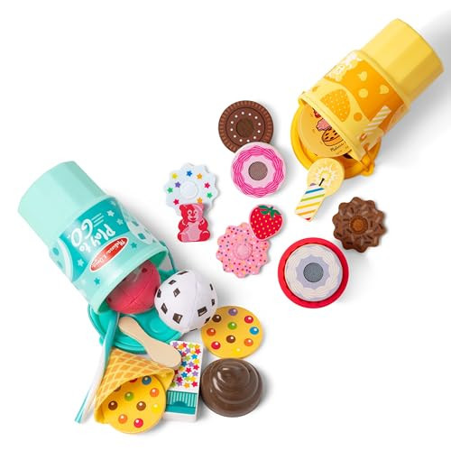 Melissa & Doug Play to Go 2-Pack: Cake and Cookies and Ice Cream, Play Food Travel Toys for Boys and Girls 3+ | Amazon (US)
