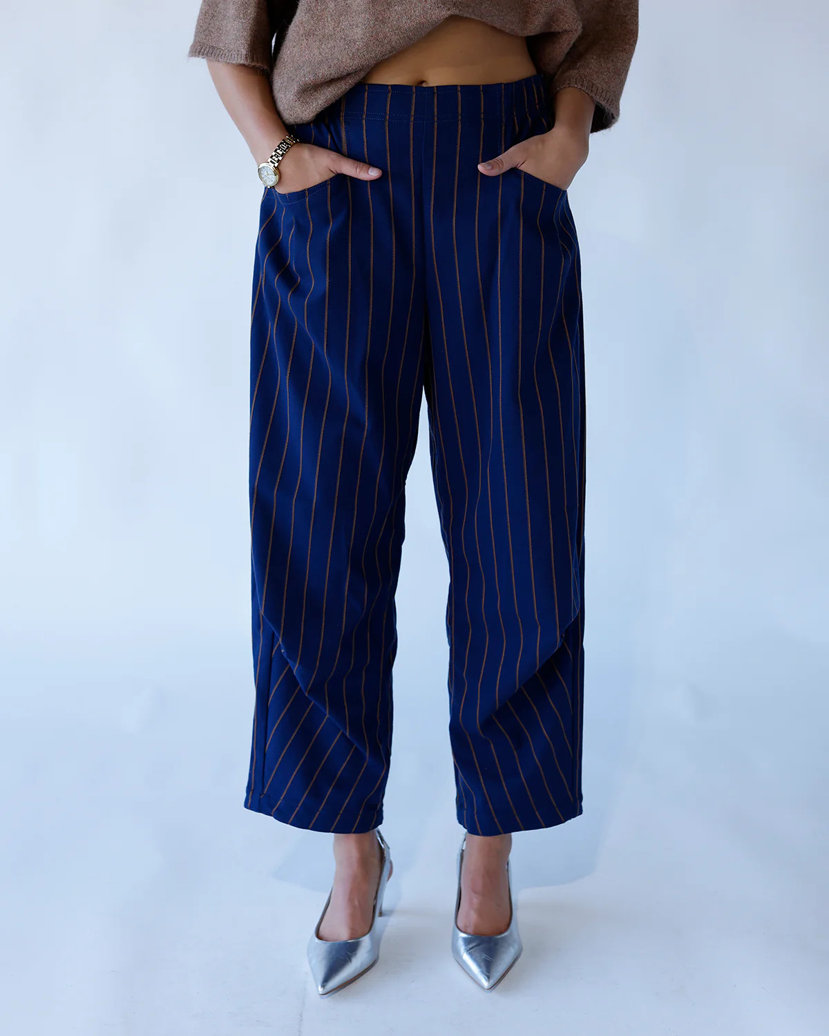 THE HIP EAGLE BOUTIQUE | FREE PEOPLE NICE CHOICE PULL-ON PANTS X PINSTRIPE NAVY COMBO | The Hip Eagle