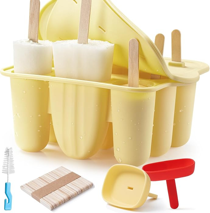 9-Cavity Silicone Popsicle Molds for Kids, MEETRUE BPA-Free Silicone Popsicle Maker Mold Set Easy... | Amazon (US)
