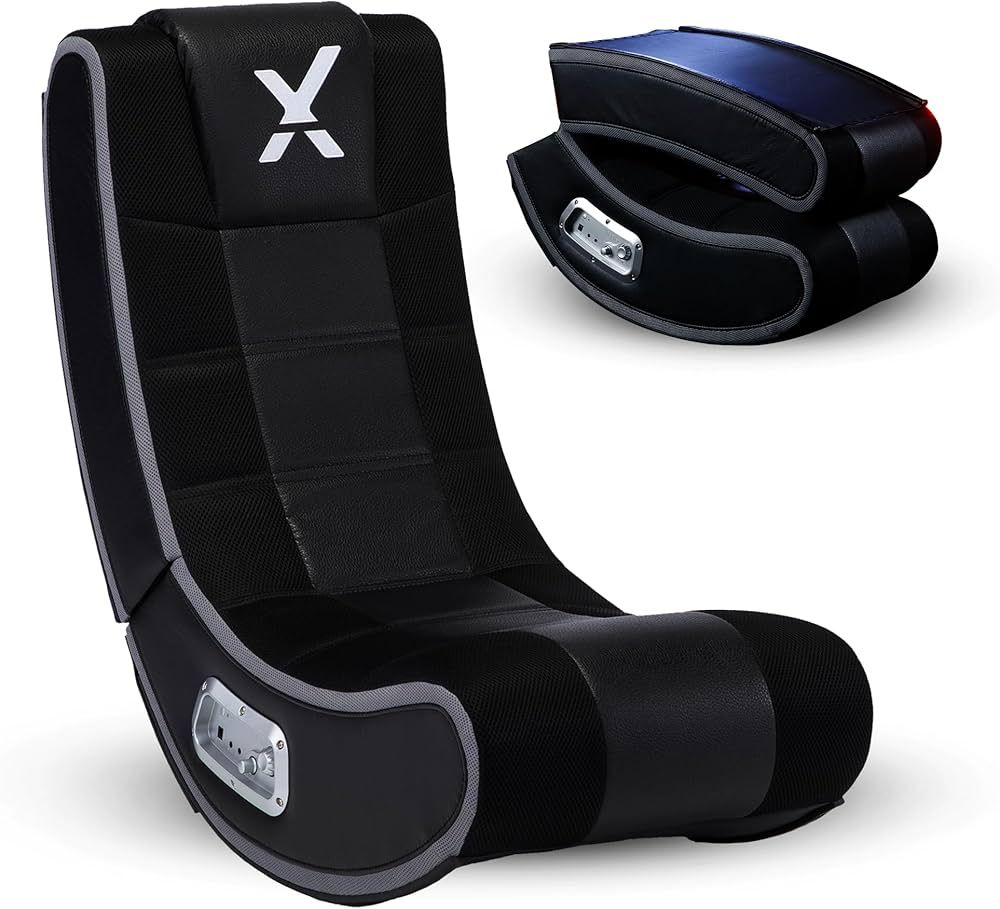X Rocker Floor Rocking Gaming Chair, Headrest Mounted Bluetooth Speakers for Audio, Compatible wi... | Amazon (US)