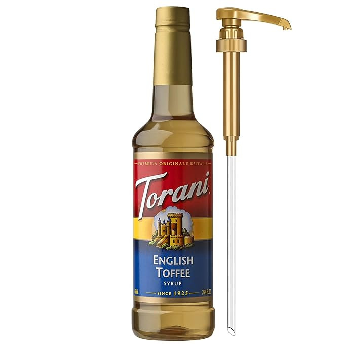 Torani Coffee Syrup, English Toffee Flavored Syrup for Drinks, Pump Included, 25.4 Fl Oz | Amazon (US)