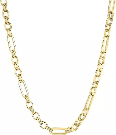  PAVOI 14K Gold Plated Paperclip/Curb/Figaro Chain