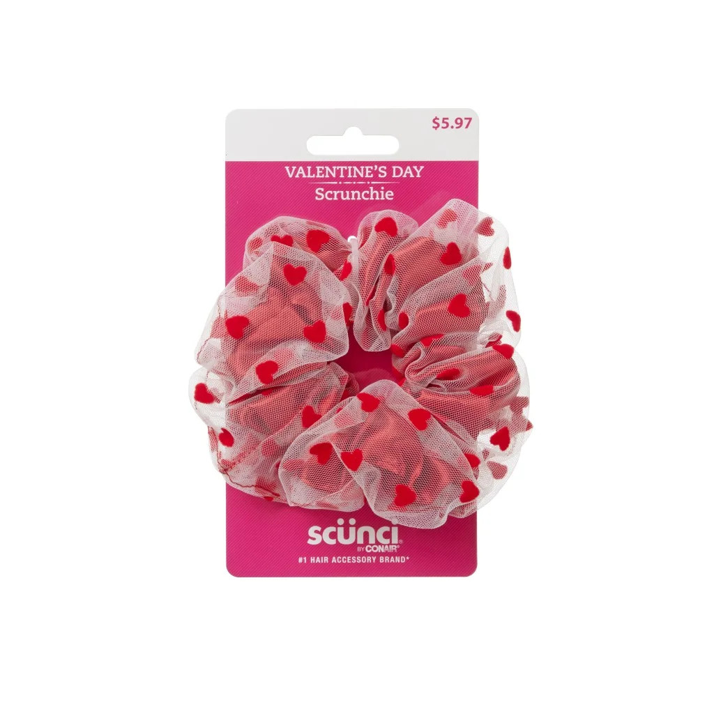 SCUNCI VALENTINES 1-PK HEART SCRUNCHIE RED - Walmart.com | Walmart (US)