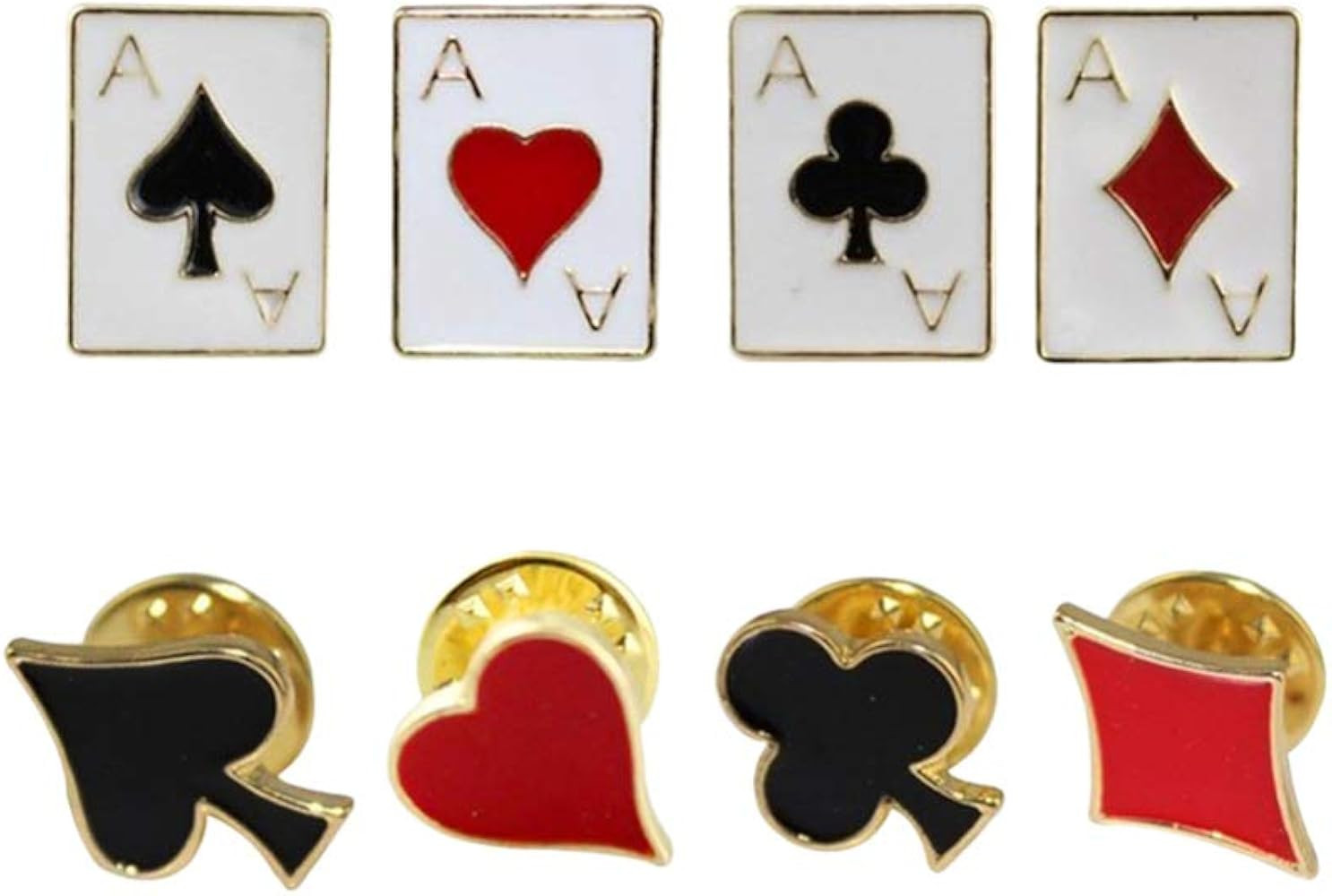 USHOBE Heart Spade Aces Club Diamond Playing Card Suits Poker Playing Hand Cards Brooch Pin Poker... | Amazon (US)