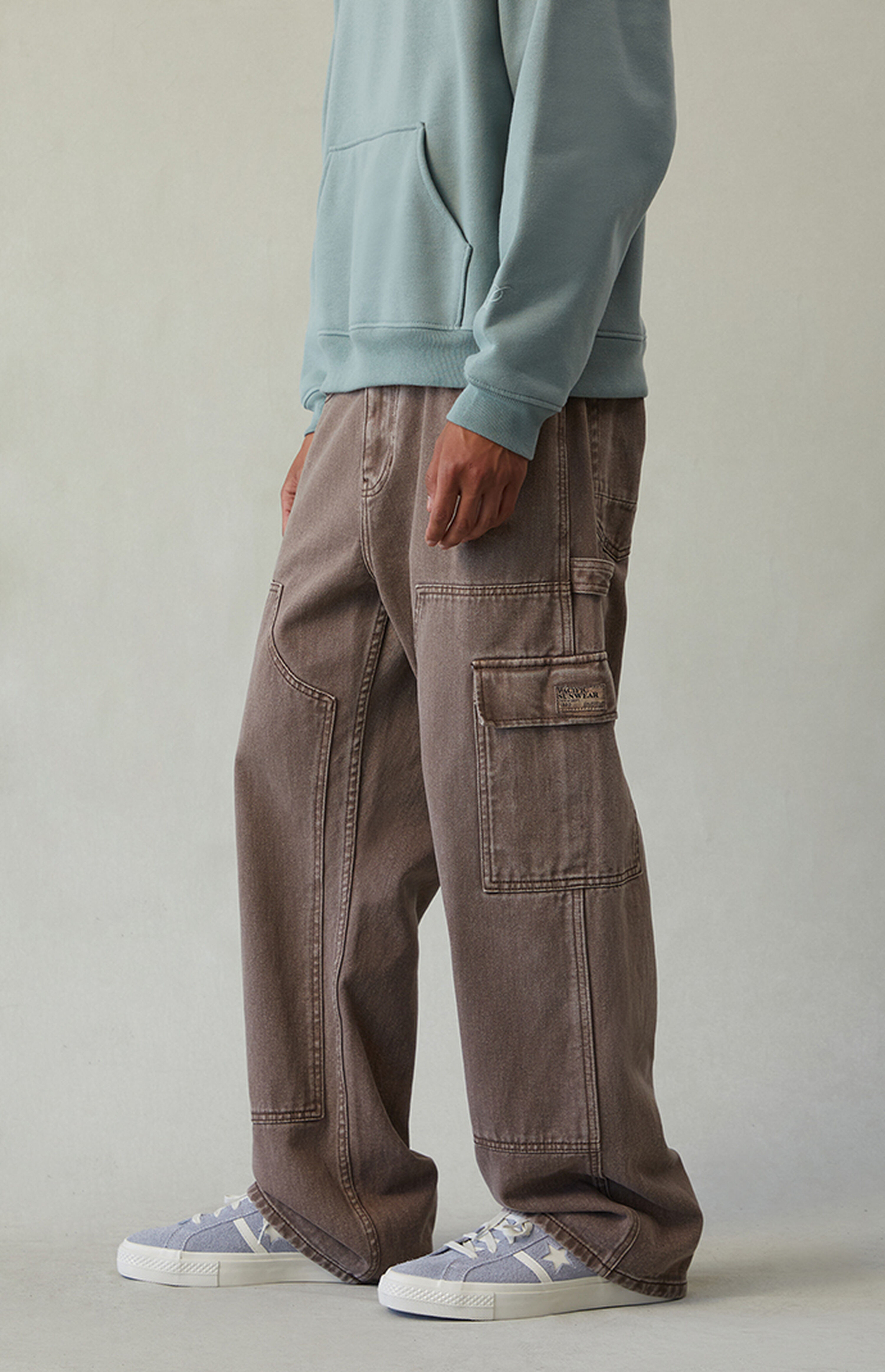 Pacsun Dylan Baggy Jeans Cargo Carpenter Washed Brown | PacSun