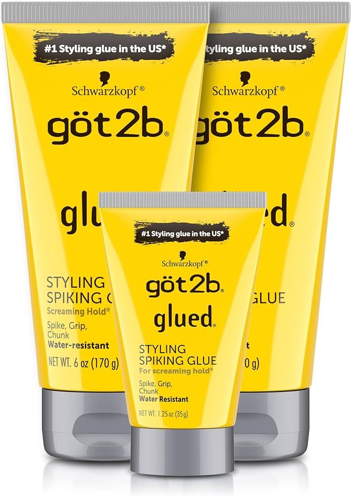 Got2B Glued Styling Spiking Hair Gel 2 - 6oz tubes + 1 Travel 1.25oz tube | Amazon (US)
