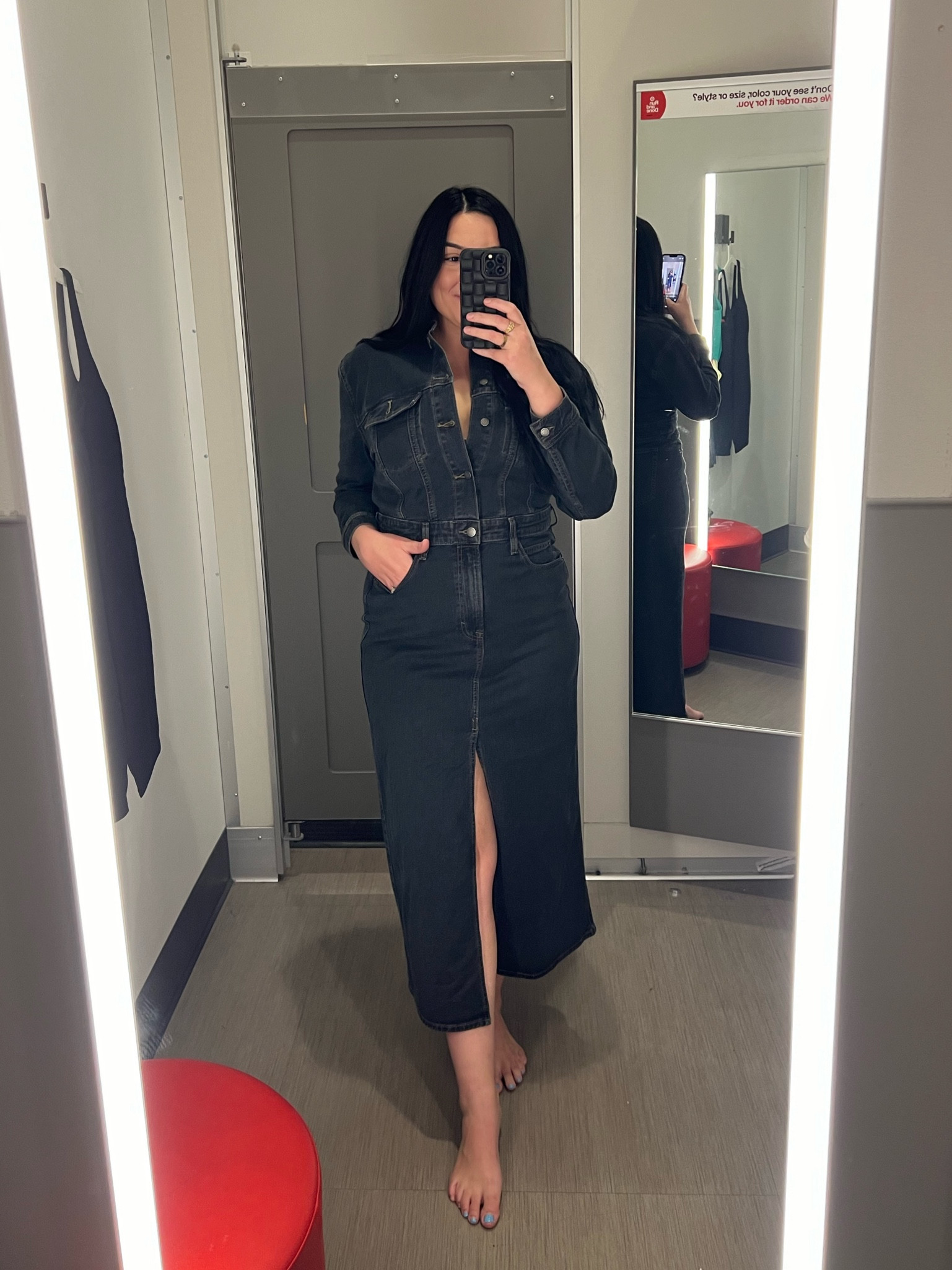 the cutest long sleeve, denim, maxi dress! 

I took my true size 12 & it fits like a glove! Perfect for Fall & would look so cute with tall boots or cowboy boots! I definitely think you could make this office appropriate as well!

#LTKMidsize #LTKSeasonal #LTKWorkwear