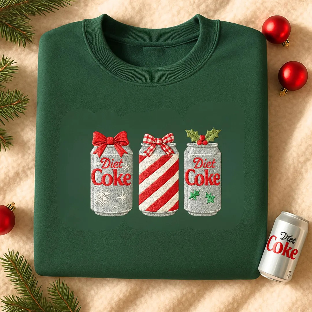 Christmas Diet Coke Embroidered Sweatshirt, Diet Coke Tshirt,christmas Shirt,diet Coke Lover Hood... | Etsy (US)