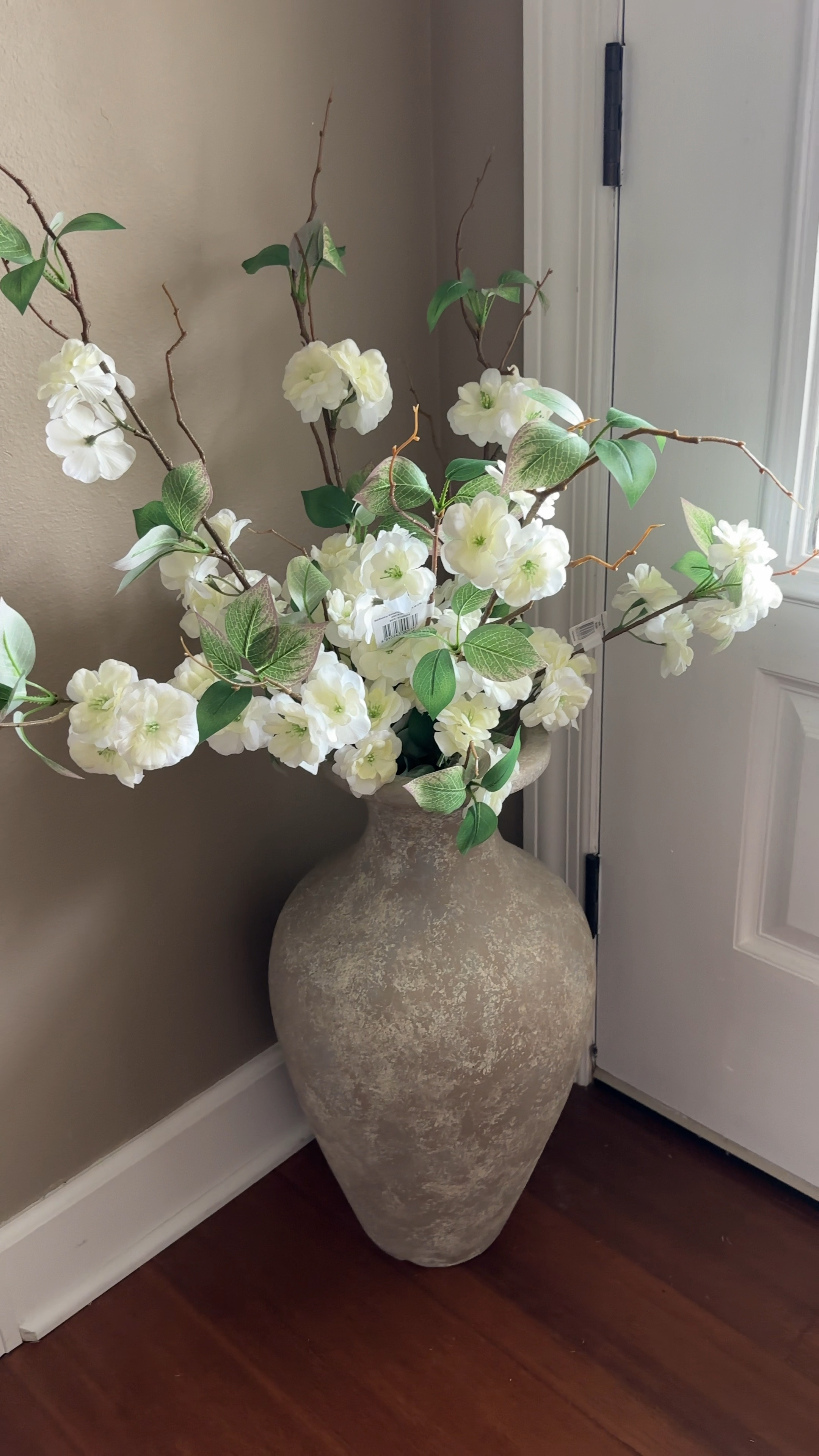 These cherry blossom stems from Walmart are huge and less than $5 each! I have 4 of them in this large floor vase! I added them to my grocery pickup and was shocked at the size! 

#LTKhome #LTKVideo #LTKSeasonal