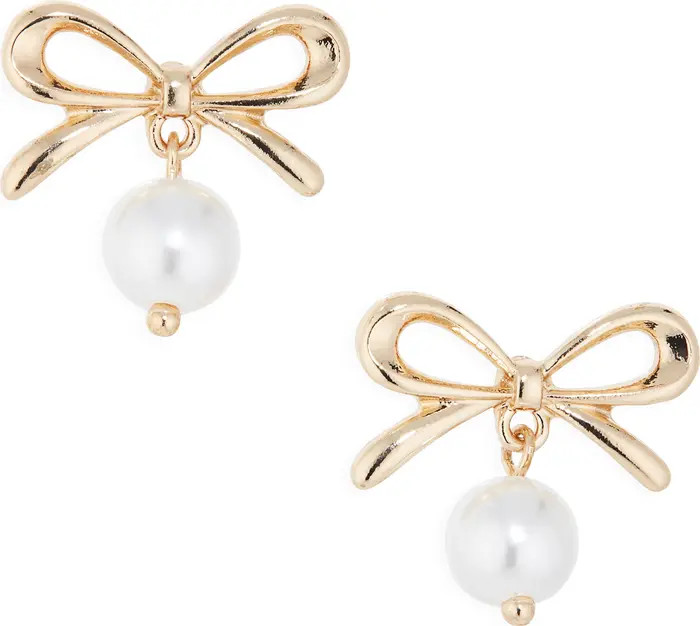 BP. Bow Faux Pearl Drop Earrings | Nordstrom | Nordstrom
