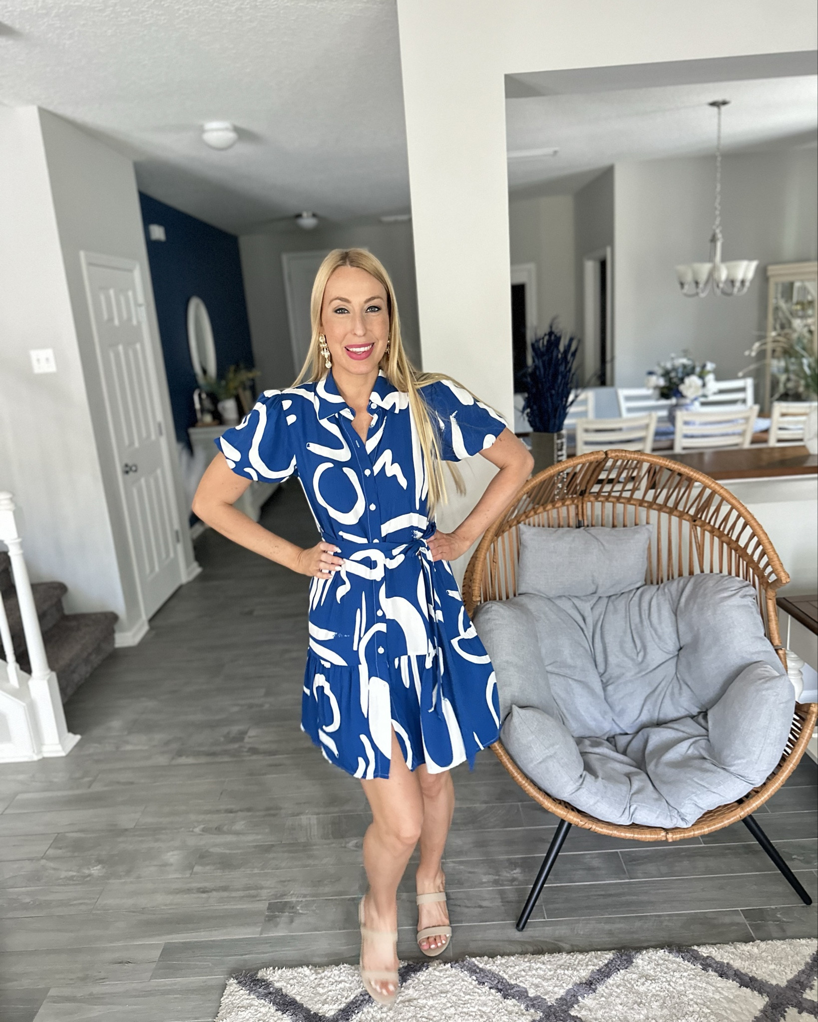 Summer Button Up dress
💙 buttons all the way up
💙 wrap around tie 
💙 no stretch but oversized 
💙 wearing size small

#LTKstyletip #LTKfindsunder50 #LTKworkwear